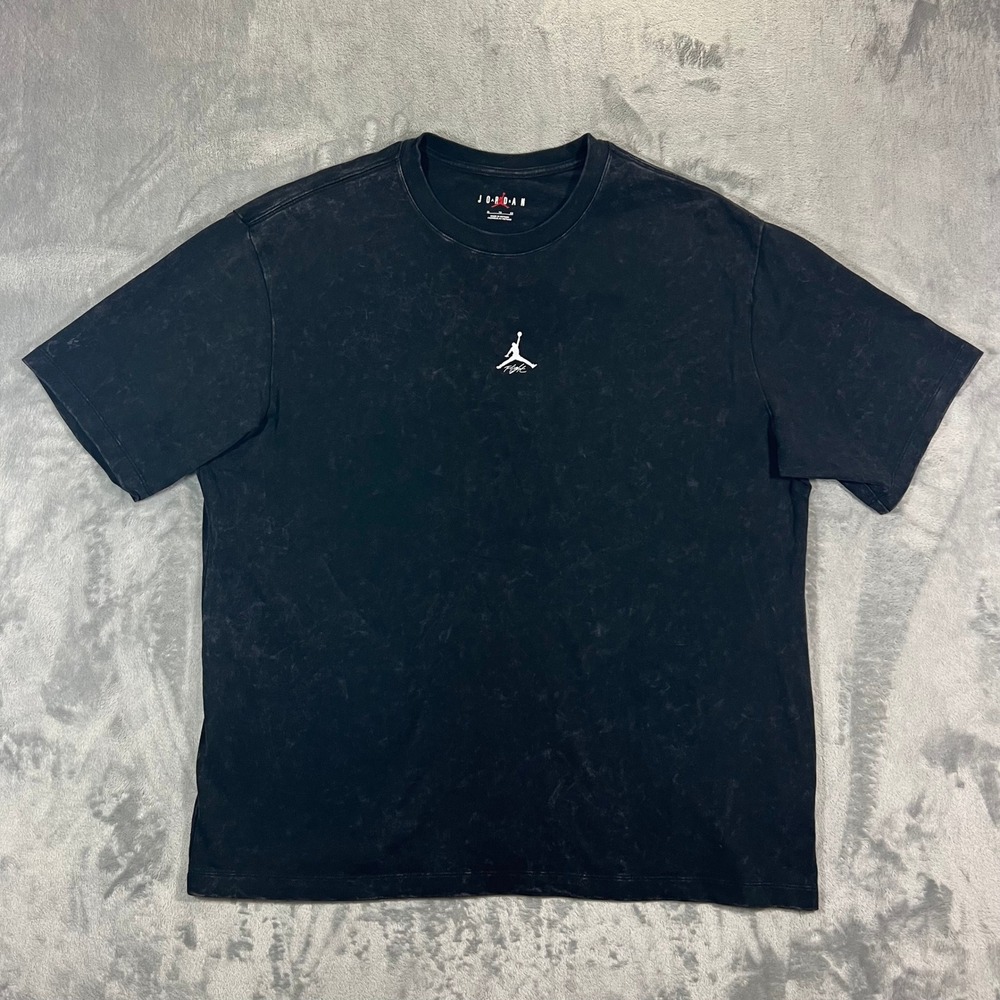 Jordan Flight Essentials Mens XL Black Heavyweight T-Shirt FN5994 Acid Wash NBA